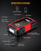 GOOLOO A5 Jump Starter with Air Compressor, 4000A Car Battery Jump Starter (All Gas/10.0L Diesel) with 160PSI Tire Inflator