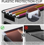 BALEINE File Organizer Box with Lid, Collapsible File Folder Organizer with Plastic Slide, Hanging File Folder Box for Office