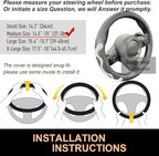 PINCTROT Comfy Grip Steering Wheel Cover, Anti-Slip Design, Universal 14.5-15 Inch(Silicone White)