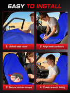 2-Pack 550g Waterproof Car Seat Cover Towel - Universal Anti-Slip Sweat Protection for Front Bucket Seats - Machine Washable 