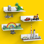 BlissBox 4-Pack Large Display Shelves for Wall Compatible with Lego Building Bricks, 11.3x6.3inch Dual-Sided 36x20 Studs for 