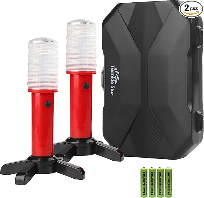 Twinkle Star Emergency Roadside Flares Kit LED Safety Strobe Road Warning Light Highway Beacon Alert Flare with Magnetic Base