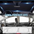 KMF 10pcs Thicken Sun Shades for Honda Fit 2015-2020 Accessories, Windshield Sunshade Full Car Window Covers for Side Rear, UV Block and Protecting Privacy Blackout for Camping