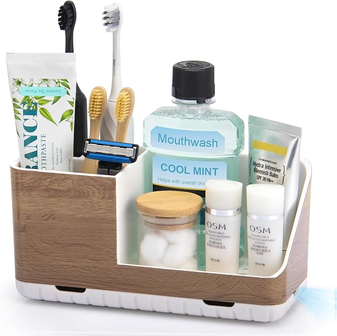 PARKMANI Toothbrush Holders for Bathrooms Countertop Organizer and Storage, Kids Electric Toothbrush and Toothpaste Holder, B
