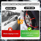 10PCS Snow Chains for Car Tires,Adjustable & Strong Grip Tire Chains for Trucks with Serrated Non-Slip Design,Reusable Tire S