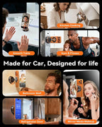 Upgraded Car Phone Holder for Magsafe [108+LBS Strongest Suction & 3000gf Magnetic] Vacuum Magnetic Phone Holders for Your Car 360° Adjustable Car Phone Mount for iPhone & Android Orange
