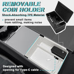 BestEvMod 5PCS Center Console Organizer Compatible with 2026 2025 Tesla New Model Y Juniper Accessories ABS Slide Smoothly Cup Holder Insert Wireless Charger Mat Silicone (White) Not fit Standard
