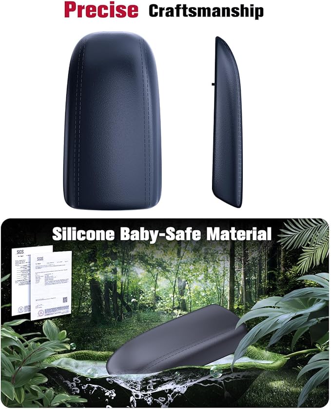 for 2020-2026 Ford Escape & 2021-2026 Bronco Sport CX430 2-in-1 Silicone Center Console Armrest Cover& Armrest Hidden Privacy Tray - [OEM Design& Friendly Liquid Silicone Rubber] - Thin Black