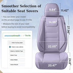 Coverado Car Seat Covers Full Set, Seat Covers for Cars, Car Seat Protector Waterproof, Leather Cushion, Universal Car Interi