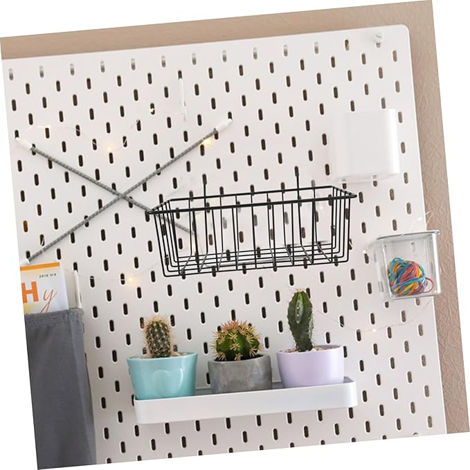 Ciieeo 2pcs Metal Hanging Baskets Wire Wall Baskets Grid Wall Accessory Rv Shelf Organizer Door