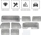 Hoolcar Windshield Sunshade Fits for 2018-2024 2025+ Jeep Wrangler JLU 8PCs Front & Side & Rear Window Sun Shade Sunscreen Heat Insulation Sun Visor Sun Reflector, 4-Door