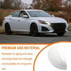 Left Driver Side Replacement Mirror Cover Compatible with Nissan Altima 2019 2020 2021 2022 2023 2024 2025 Exterior Door Side Rearview Mirror Cap Cover Without Turn Signal Light Pearl (White)