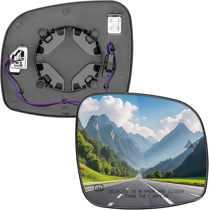Passenger Side Mirror Replacement for Town Country 2008-2016, Grand Caravan 2008-2020, for RAM CV 2012-2015, Routan 2009-2014 - Right Side Rear View Mirrors Glass with Heated & Blind Spot