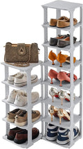 5 Tiers Shoe Rack Organizer for Closet Shoe Holder Storage Narrow Plastic Vertical, Free Standing Shoe Rack Shelf for Entrywa
