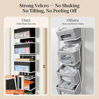 LAMU 6-Tier Over The Door Organizer, Swing - Proof Closet Door Organizer, Flexible 1 Split into 2 Over The Door Storage Organ