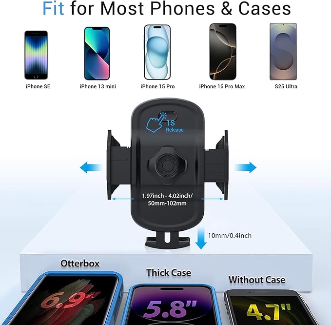 Car Phone Mount,Universal Clamp CD Slot Car Phone Holder Cradle for iPhone,Samsung and 4-6.8 inch Smartphones