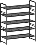 SUFAUY 33" Wide Shoe Rack, 5-Tier Shoe Storage Rack for 24-30 Pairs of Shoes, Shoe Organizer for Entryway, Stackable, Heavy D