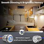 Acegoo RV 3 Way Dimmer Kit DC12V All-Aluminum 3-Way Dimming Switch for Boat Motorhome Camper Van Trailer Truck Car LED Strip Light, Multi Location On/Off/Dimming Switch, DC12-24V 6Amps (Sliver)