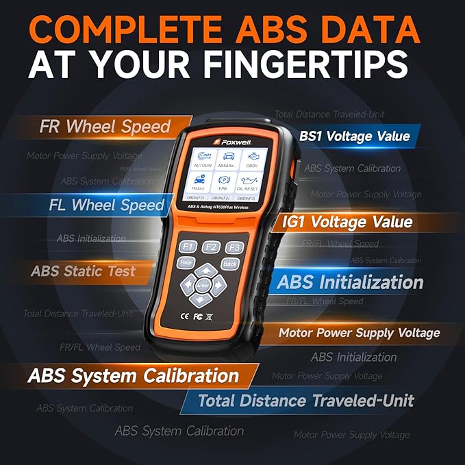 2026 FOXWELL NT630 Plus OBD2 Scanner with ABS and SRS, ABS Auto Bleed Scan Tool, Brake Code Reader with Live Data,