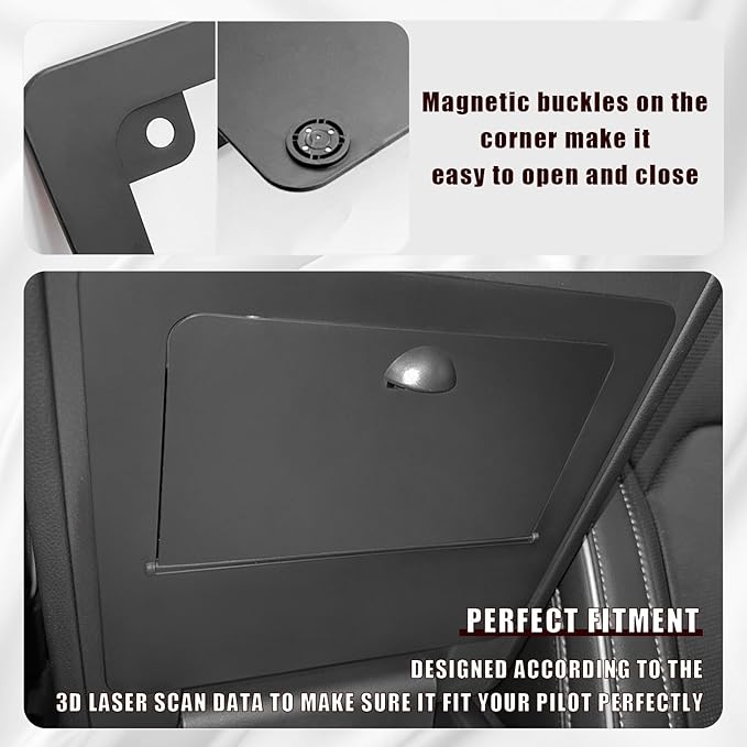 Muslogy Center Console Hidden Storage Box Compatible with Honda Pilot 2023 2024 2025, 2024-2026 Ridgeline/Passport Magnet Armrest Secret Compartment Center Console Organizer(Hidden Organizer)