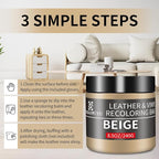 Leather Recoloring Balm,8.5oz Leather Color Restorer,Beige Leather Repair kit for Furniture and Car Interior,Leather Couch Sc