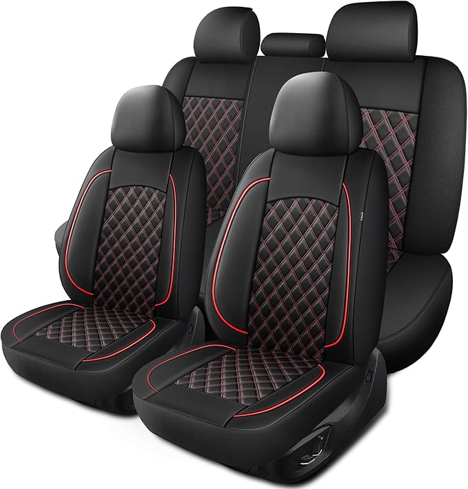 Car Seat Covers Full Set, Breathable and Waterproof Napa Leather Car Seat Cover, Interior Universal Fit for Cars, Sedans, SUV