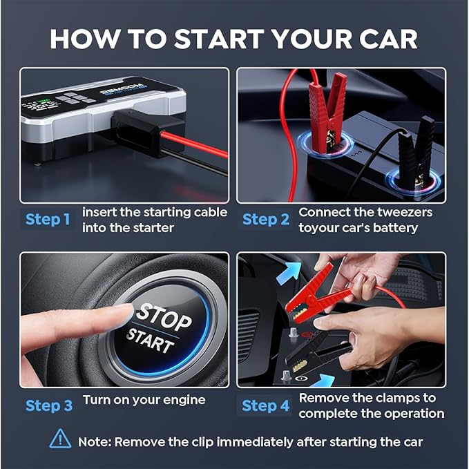 8000A Jump Starter with Air Compressor,26800mAh 160PSI Portable Jump Starter Battery Pack (All Gas/12L Diesel) Car Battery