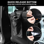 4 Pack Hanging Car Trash Bags, Washable Automotive Garbage Can for Back Seat with 4 Car Headrest Purse Hooks