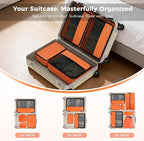 8-Piece Compression Packing Cubes for Travel, Bright & Lightweight Luggage Organizer System for Outdoor Travel & Adventure, S