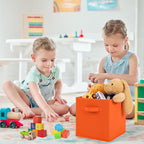 Stero Fabric Storage Bins 6 Pack Fun Colored Durable Storage Cubes with Fabric Handles Foldable Cube Baskets for Home, Kids R