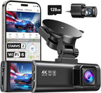 REDTIGER 4K Dash Cam Front Rear, STARVIS 2 Sensor, Free Card Included, 5.8GHz WiFi-20MB/s Fast Download, Dash Camera for Cars