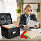 File Box Fireproof Document Box with Lock, Document Safe File Storage Organizer Boxes for Next of Kin Estate Planing Organize