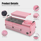 LIBZAKI Oversize 4 in 1 Car Trunk Storage Organizer, Multi Compartment Collapsible Trunk Storage Box with Cooler Bag for Car