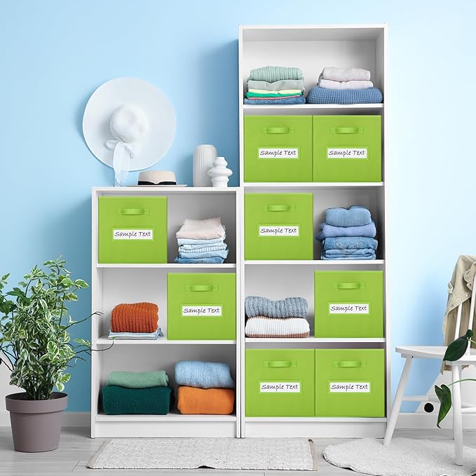 artsdi 13x13 storage cube bins (Set of 10) Foldable Fabric storage cubes with 10 Labels Window Cards & a Pen,13 inch cube sto