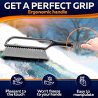 34.5" Snow Brush & Ice Scrapers for Car Windshield with Foam Grip for Cars Extendable, SUV, Trucks - Detachable Сar Scraper - No Scratch - Heavy Duty Handle, Snow Broom, Remover, Easy Scraper, Gray