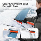 DMJN [2026 Upgraded 27'' Snow Brush and Ice Scrapers for Car Windshield [One-Wipe Clean] Detachable Snow Brush for Car with Ergonomic Foam Grip for Cars, Trucks, SUVs