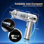 【Upgraded Version】Sycoodeal Car Vacuum Cleaner,Mini Portable Vacuum Cordless,25000PA Powerful Strong Cyclonic Suction USB Rec