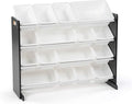 Humble Crew Supersized Toy Storage Organizer with 16 Removable Bins, Black/White – Large Toy Storage for Toddlers Ideal for K