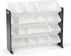 Humble Crew Supersized Toy Storage Organizer with 16 Removable Bins, Black/White – Large Toy Storage for Toddlers Ideal for K