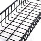 Kaforise Hanging Basket for Wire Wall Grid Panel, Multi-Function Wall Storage and Display Basket, Medium Size, Black Painted