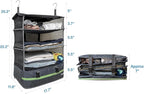 Stow-N-Go Portable Hanging Travel Shelves, Packing Organizer for Luggage. Carry on Closet for Clothes. Expandable Packing Cub