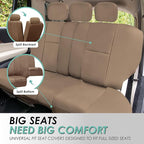 FH Group Car Seat Covers PU Leather 3 Row 8 Seater Car Seat Covers, Airbag Compatible and Split Bench - Fit Most Car, Truck, 