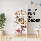 SpaceAid Stuffed Animal Storage Organizer, Wood Animals Zoo Toy Plushies Storage Holder, Large Capacity Plush Toy Cage for Pl