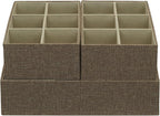 Household Essentials 3 Piece Starter Set, Latte Drawer Organizer, 3 Count (Pack of 2), Brown