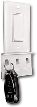 Mount Genie The No-Screwups Key Hook Organizer (White, 1-Pack): Wall Mount with No Damaging Screws or Tape. Installs in Secon