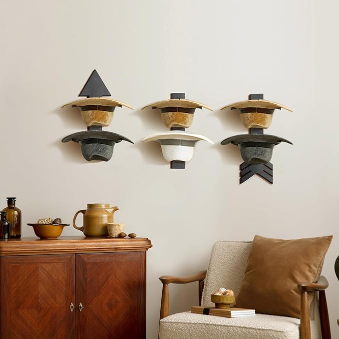 Cowboy Hat Holder for Wall, Cowboy Hat Rack Arrow Wood for 10 Baseball Caps and 5 Cowboy Hats, Western Wall Decor for Bedroom