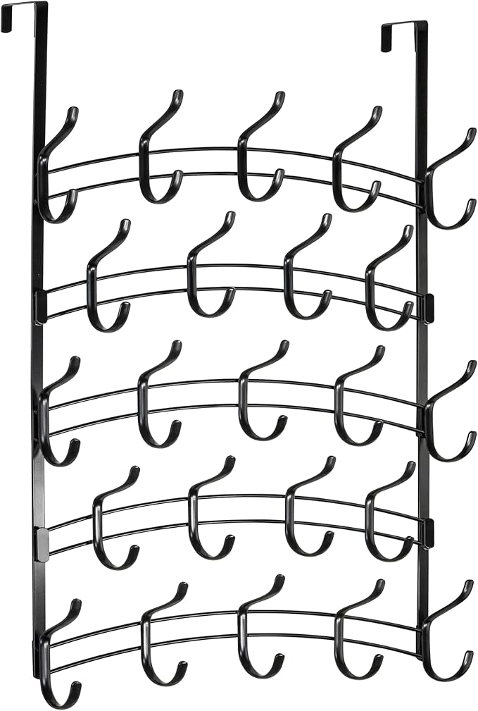 LYNK Professional® Home™ Over the Door Hooks - 46 Hook Over the Door Hanger - Over Door Coat Rack - Hanging Towels or Clothes
