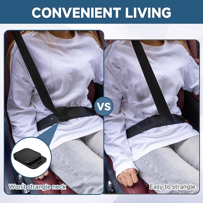 Seat Belt Clips, 2.9" Width Adjustable Anti - Slip Car Clips Shoulder Limiter Adjuster for Adults Car Sedans SUV RV MPV Seat, Comfort & Safety Accessory for Car (4 Pack)