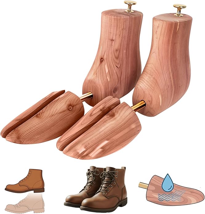 Cedar Boot Trees for Men&Women-Boot Shaper, Natural Aromatic Cedar Wood, Durable Metal Components-Extend Boot Lifespan