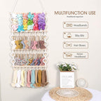 POVETIRE Headband Holder Bow Organizer for Girls Hair Bows, Baby Bow Hanger for Girls Hair Accessories Organizer Storage Wall